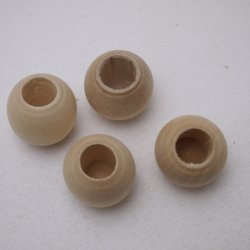 画像3: 木珠　片穴　25φ　袋入り(4ヶ)　