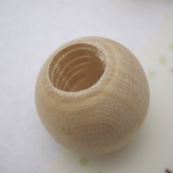 画像8: 木珠　片穴　25φ　袋入り(4ヶ)　