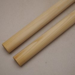 画像2: ヒノキ丸棒　20φ×450mm　2本セット(9)