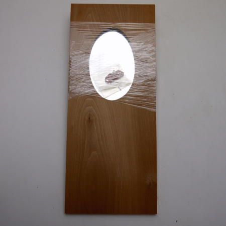 画像1: カツラ材　楕円鏡付き板　【限定】